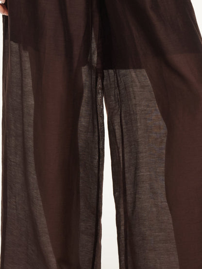 Tencel Linen Blend Women Straight Leg Pants