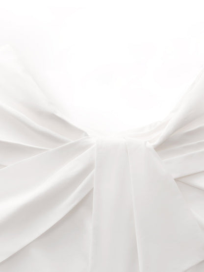 100% Cotton Stretch Off Shoulder Women Bow Top
