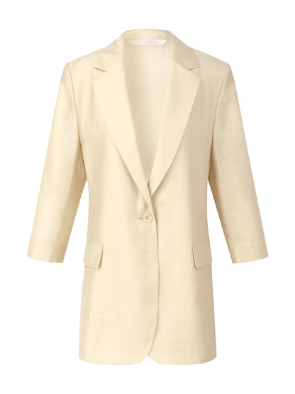 Tencel Acetate Blend Women 3/4 Sleeve Blazer