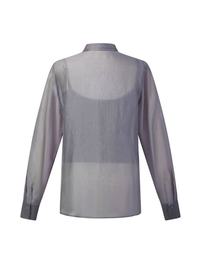 [Preview] Front Knot Women Shirt With Knit Camisole