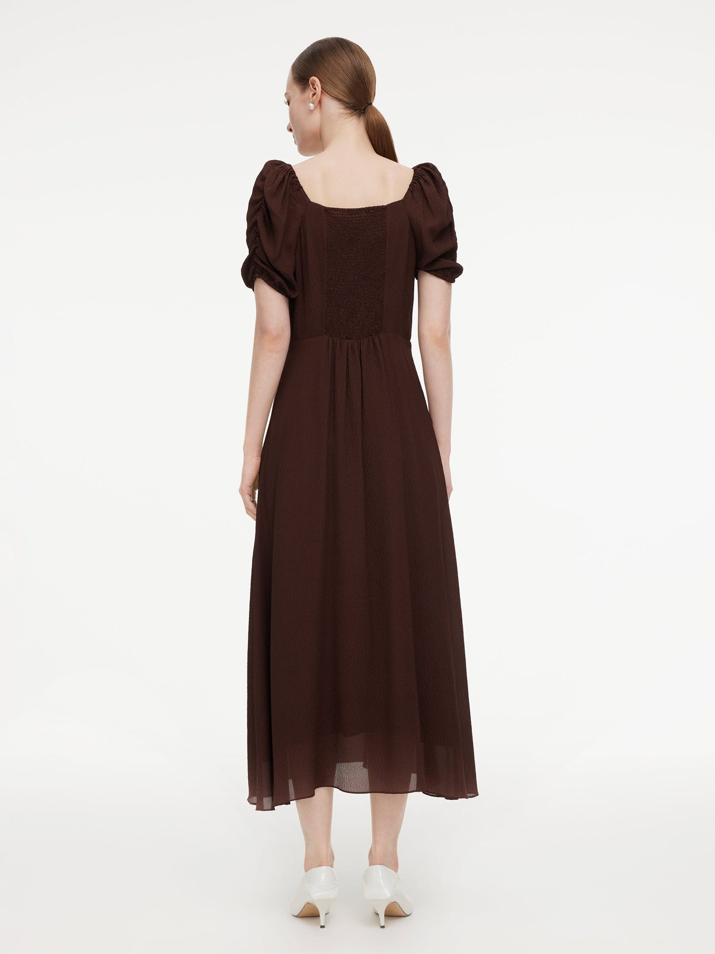 [Preview] 10.5 MM Mulberry Silk Square Neck Women Maxi Dress