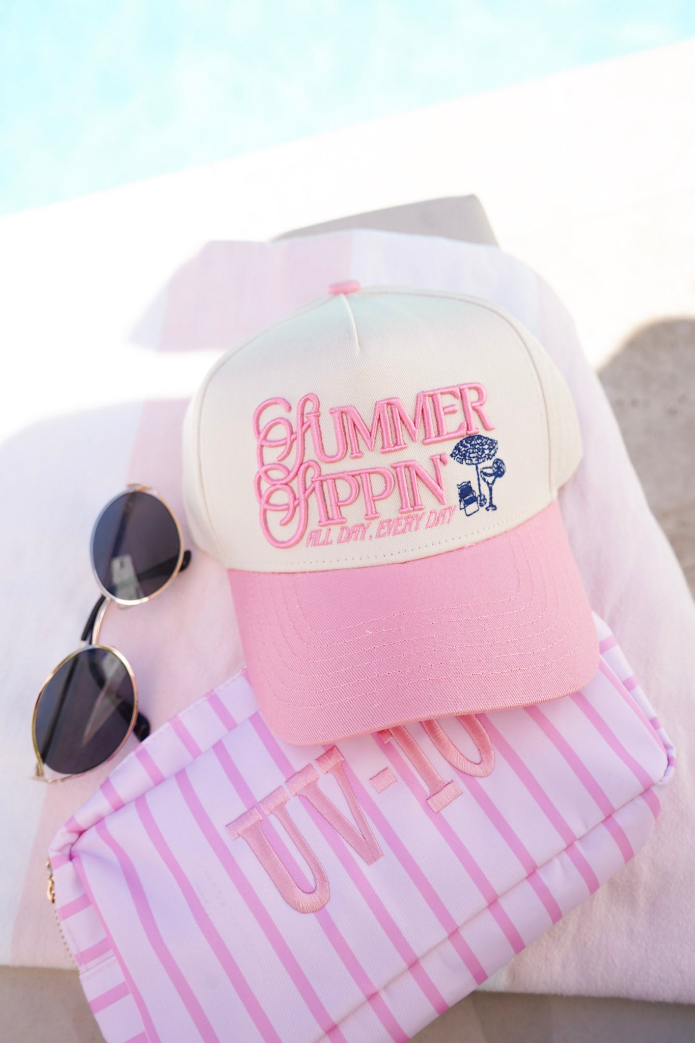 Summer Sippin' - Pink Vintage Trucker Hat