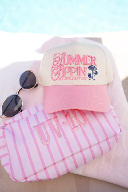 Summer Sippin' - Pink Vintage Trucker Hat