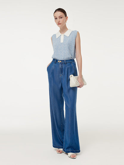 100% Tencel Denim Elastic Waist Women Jeans
