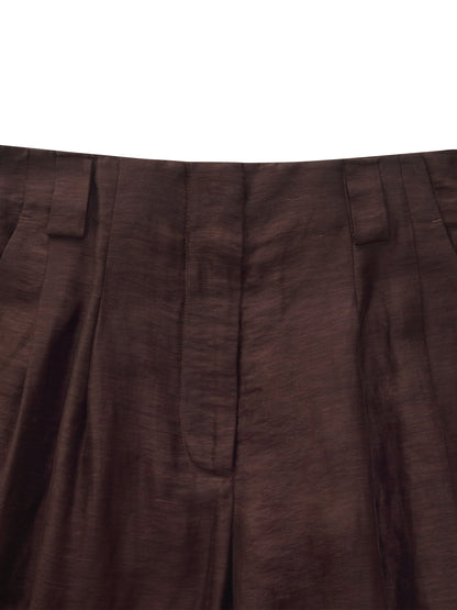 Tencel Linen Blend Women Straight Leg Pants