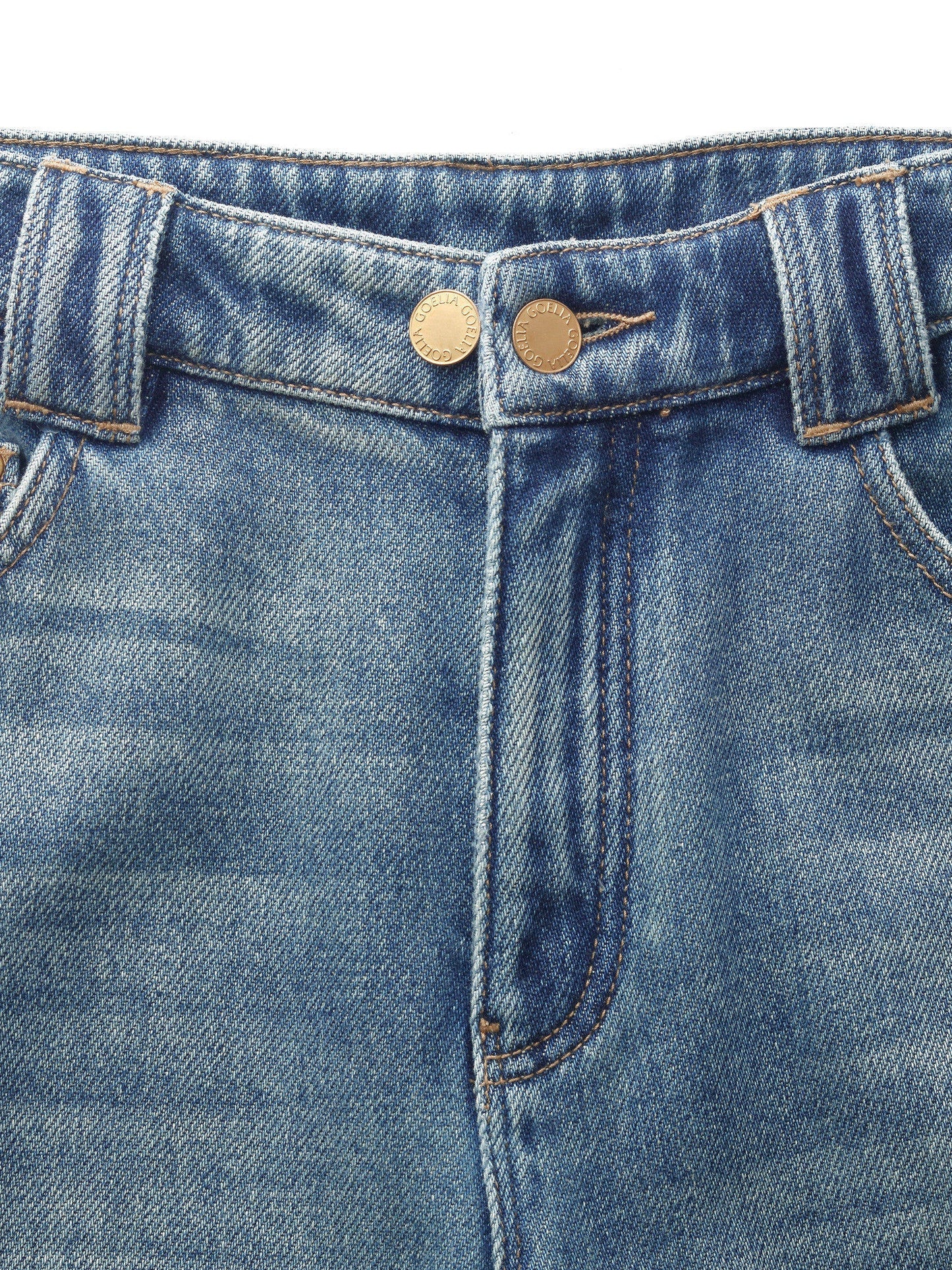 100% Cotton Denim Women Straight Leg Jeans
