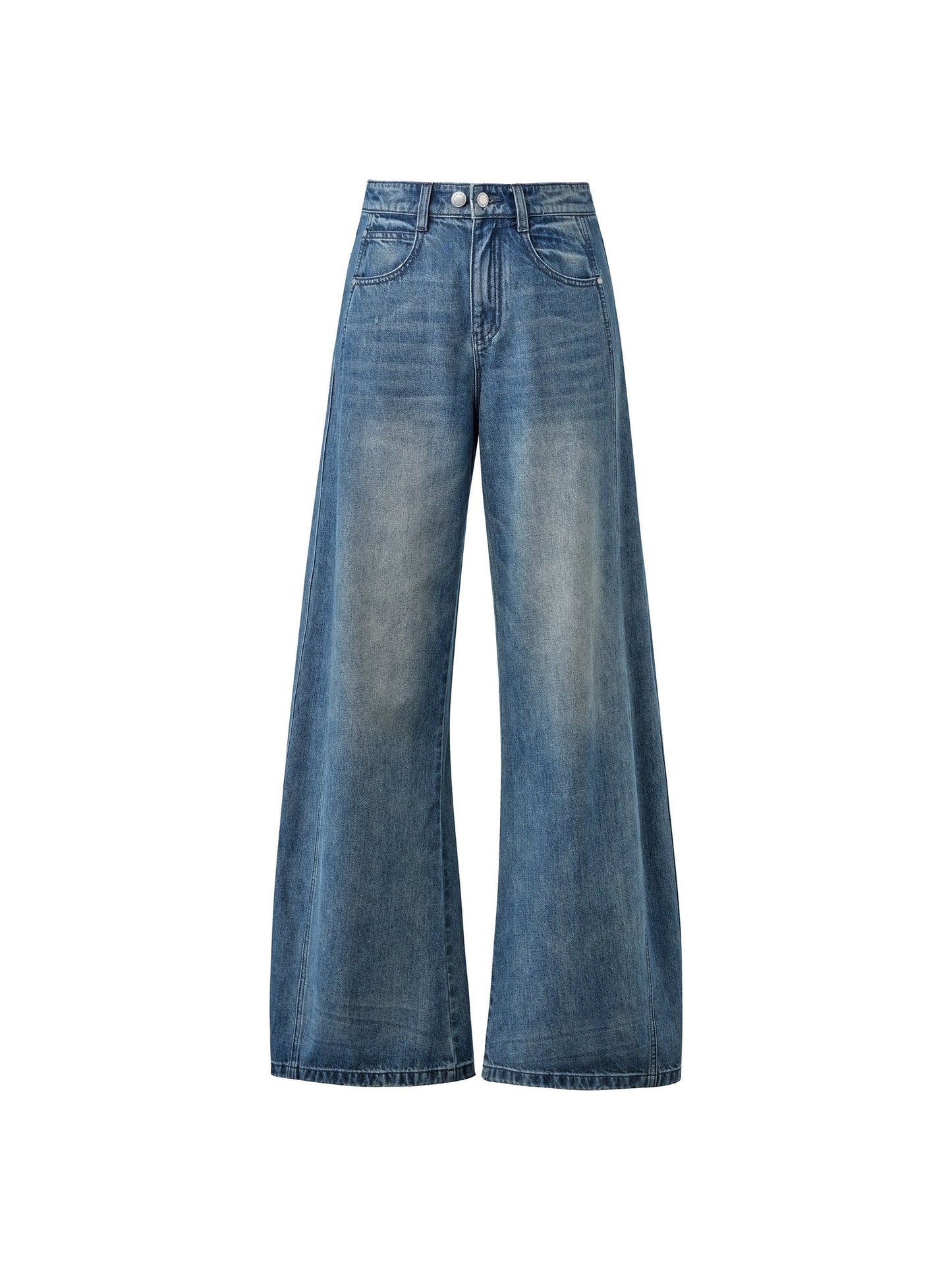 100% Cotton Denim Women Curved Leg Jeans