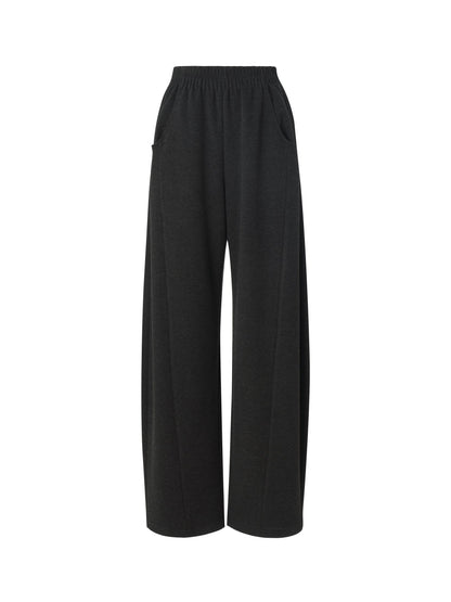 Elastic Waist Women Curved Leg Pants