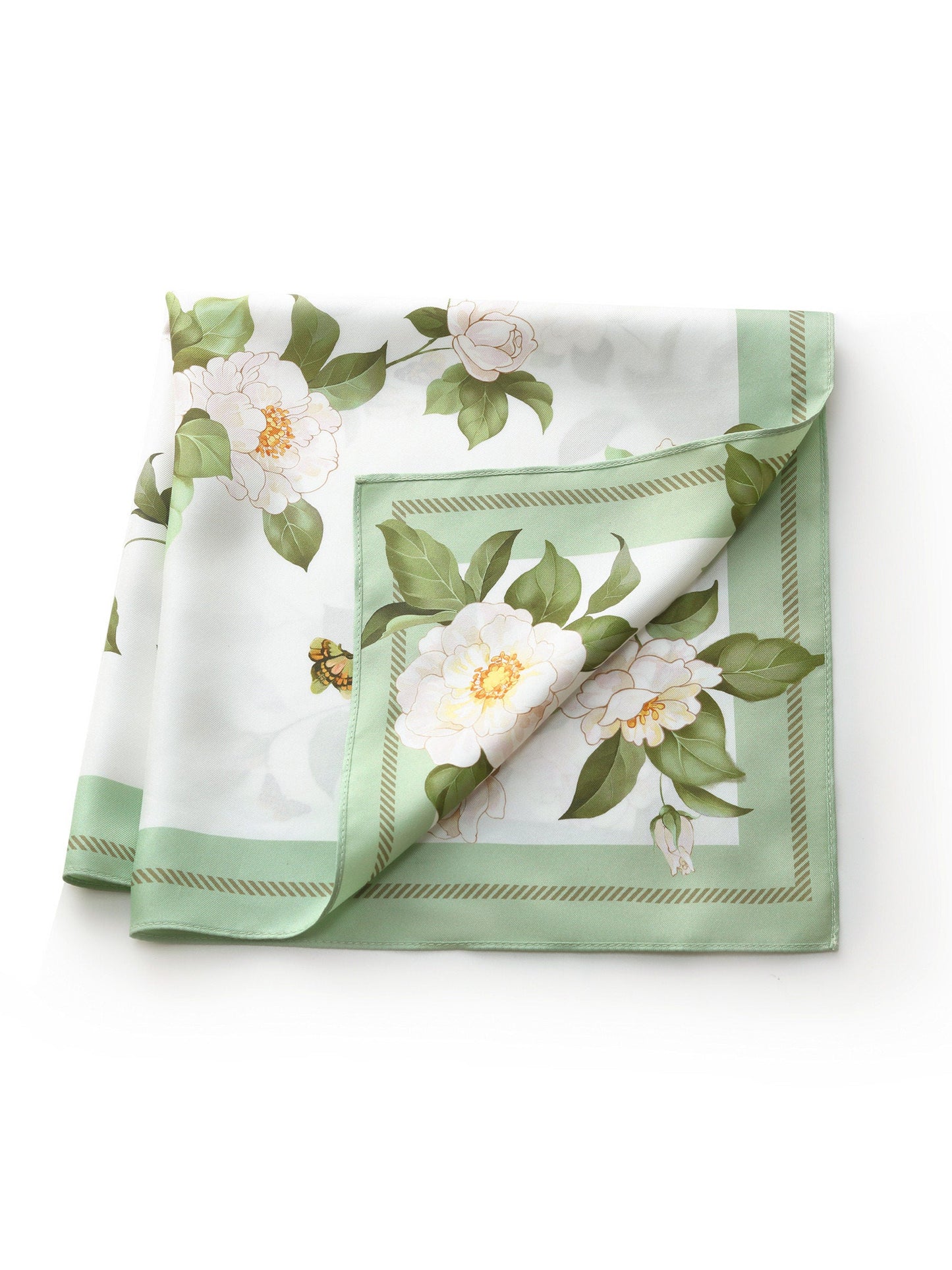 100% Mulberry Silk Rose Print Women Scarf