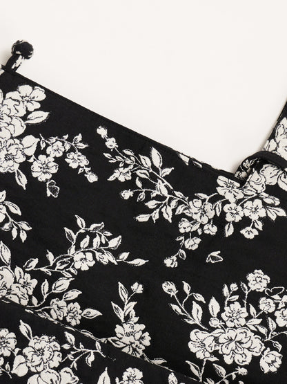 New Chinese-Style Floral Print Handbag