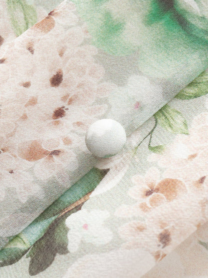 10MM Mulberry Silk Floral Print Women Strap Maxi Dress