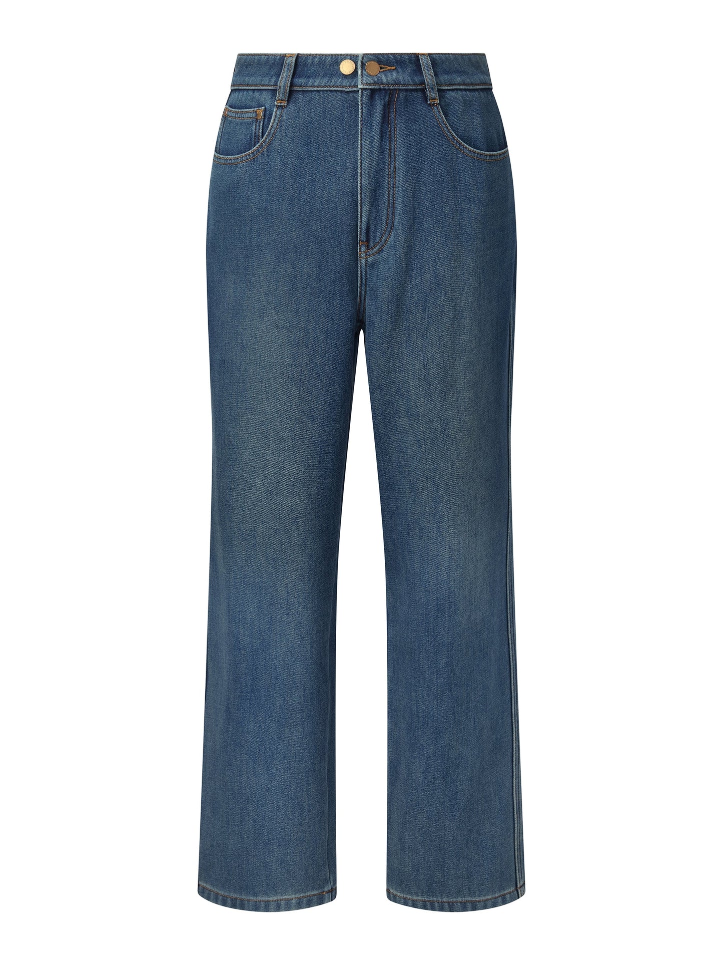 100% Cotton Denim Fleece Lined Women Straight Ankle Length Jeans