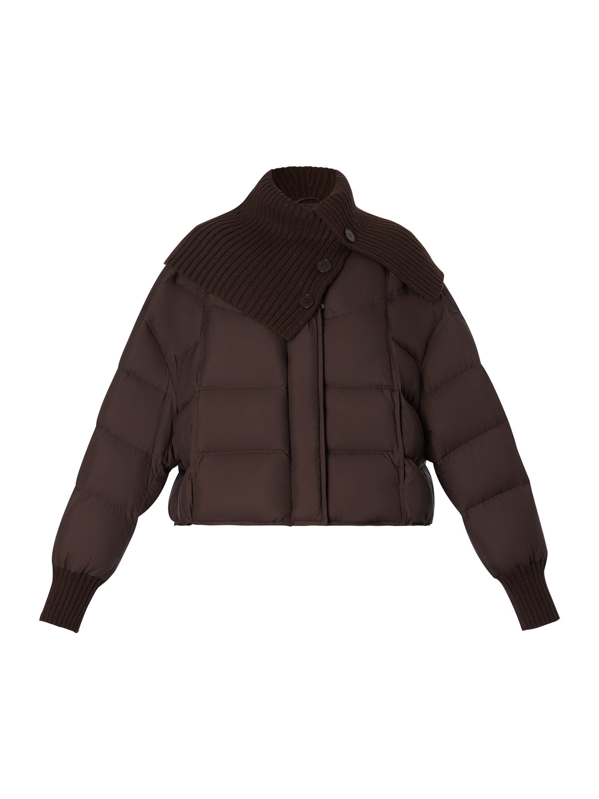 Cocoon Knitted Convertible Collar Goose Down Jacket