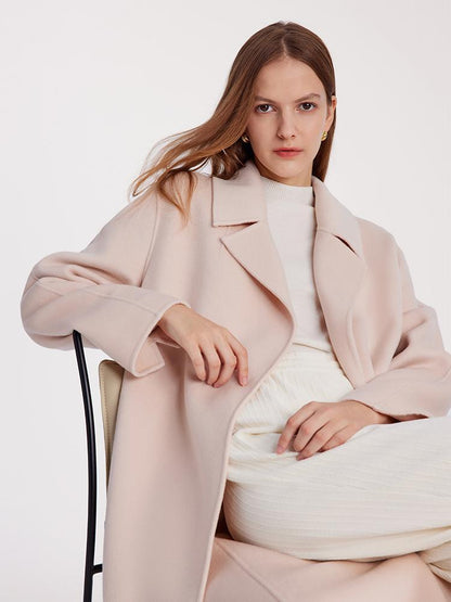 Pure Cashmere Double-Faced Women Coat With Belt