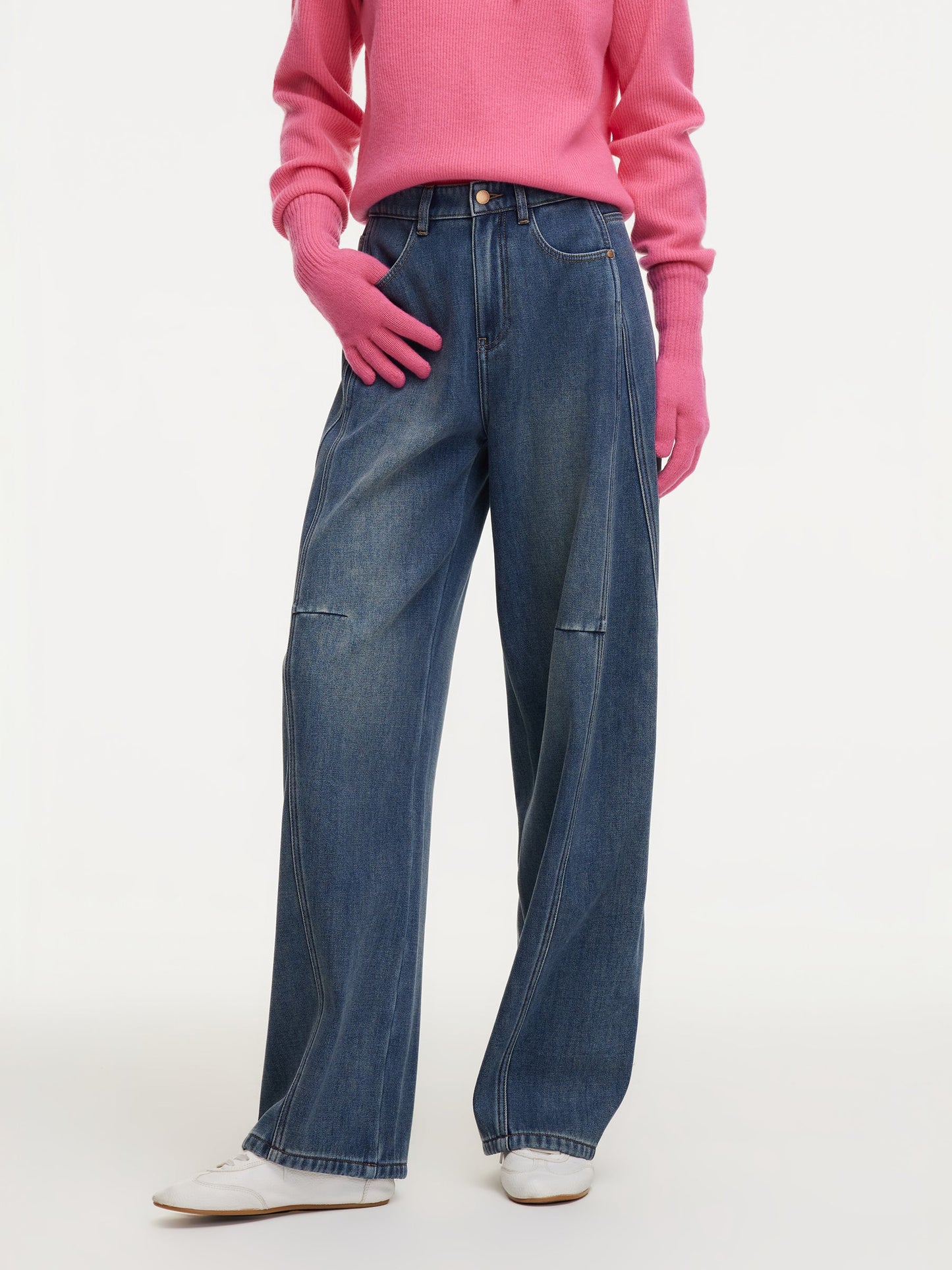 Denim Fleece Lined Women Tapered Jeans