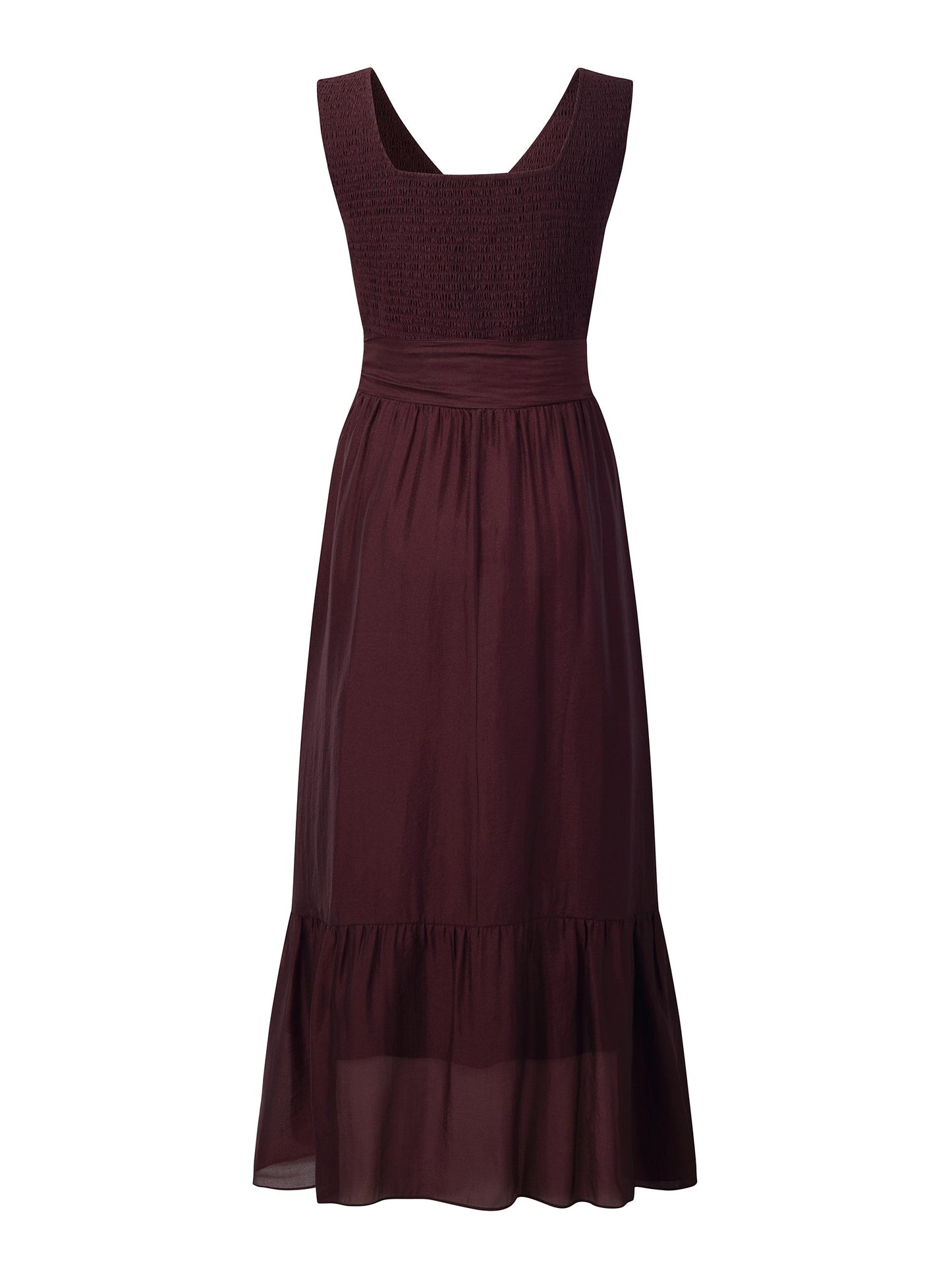 [Preview] Reversible A-Line Women Sleeveless Maxi Dress With Bowknot Ribbon