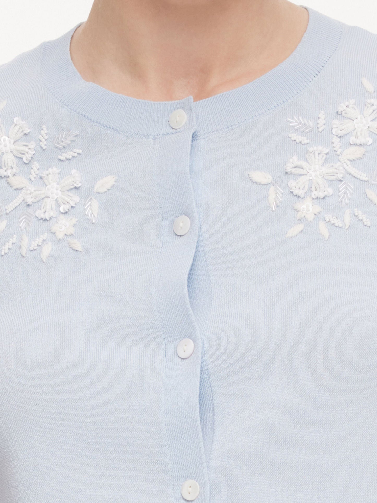 Lyocell Blend Floral Embroidered Women Cardigan