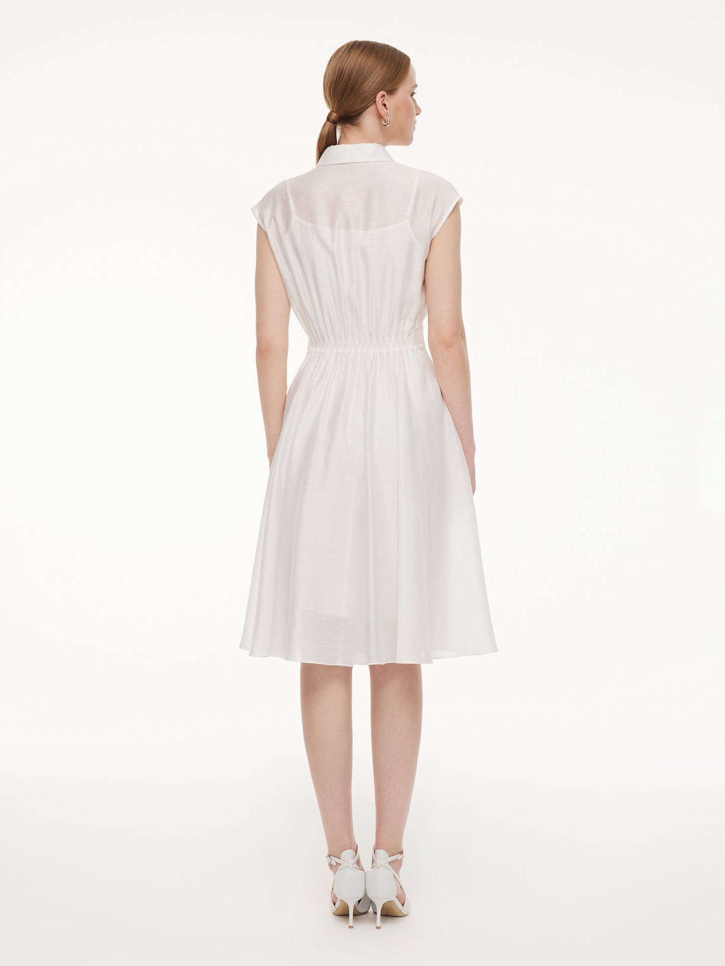 Tencel Acetate Blend Women Midi Shirt Dress