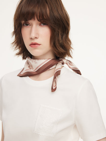 100% Mulberry Silk Paisley Print Women Scarf
