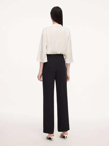 Four-Way Stretch Front Slit Women Micro-Flared Pants