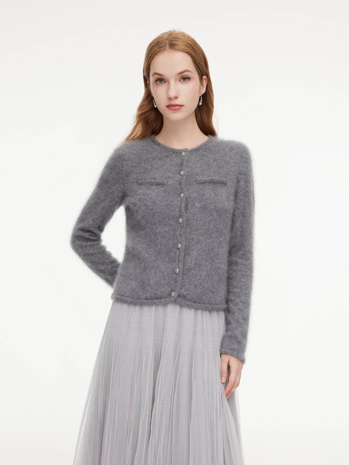 [Preview] 100% Brushed Cashmere Women Cardigan