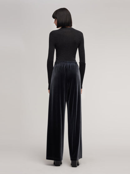 Velvet Straight Wide Leg Women Pants