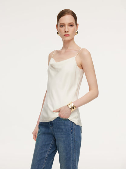 22MM Mulberry Silk Cowl Neck Women Camisole With Scrunchie