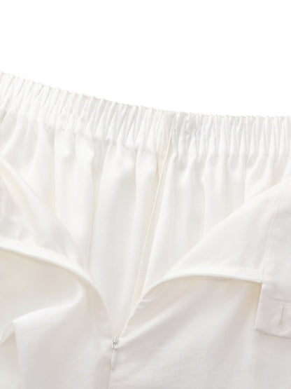Tencel Blend Adjustable Waist Women A-Line Culottes