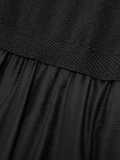 Tencel Blend Patchwork Women Maxi Dress