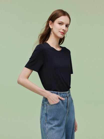 Two-pack (Black & White) Modal Round Neck Unisex T-Shirt