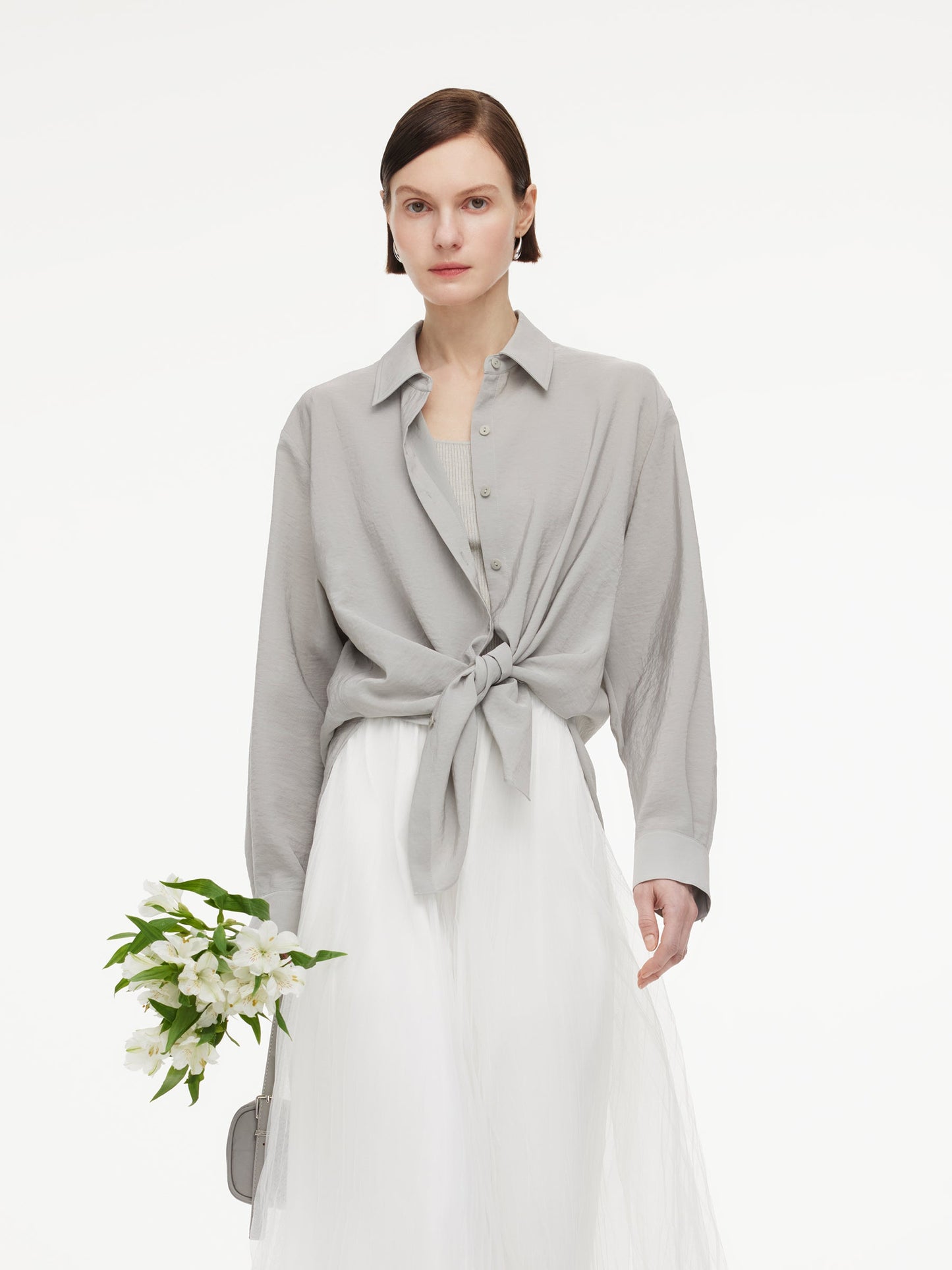 [Preview] Triacetate Blend Women Oversized Shirt