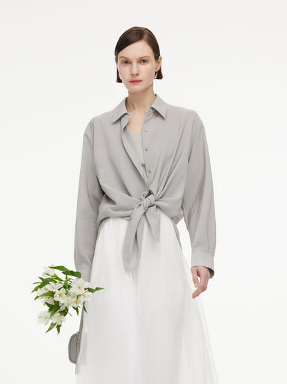 [Preview] Triacetate Blend Women Oversized Shirt