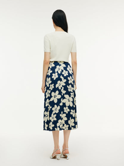 Floral Print A-Line Women Skirt