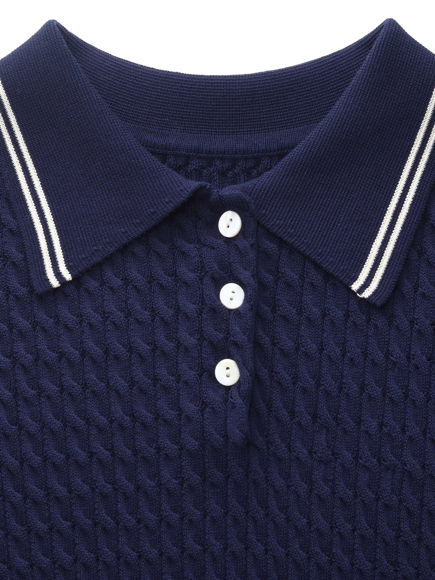 Lyocell Blend Polo Knit Top And Pleated Skirt Two-Piece Set
