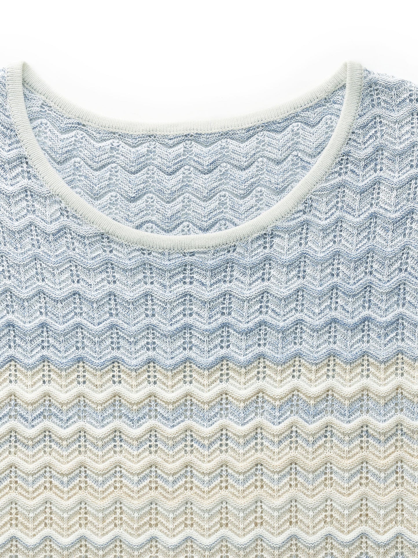 Blue And White Gradient Women Knit Midi Dress