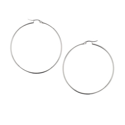 60mm Stainless Steel Hoop Earrings