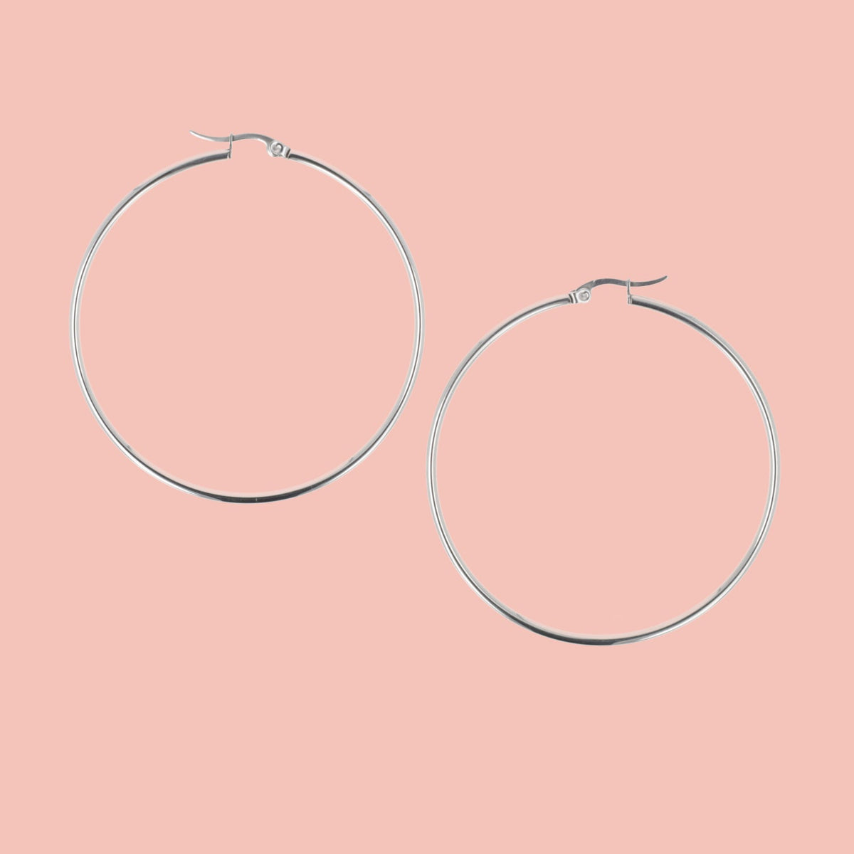 60mm Stainless Steel Hoop Earrings