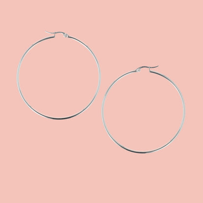 60mm Stainless Steel Hoop Earrings