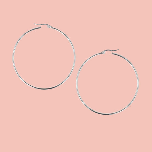 60mm Stainless Steel Hoop Earrings