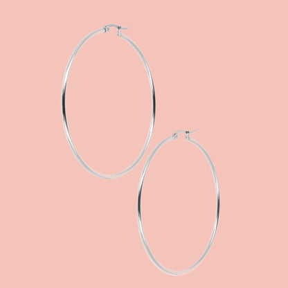 60mm Stainless Steel Hoop Earrings