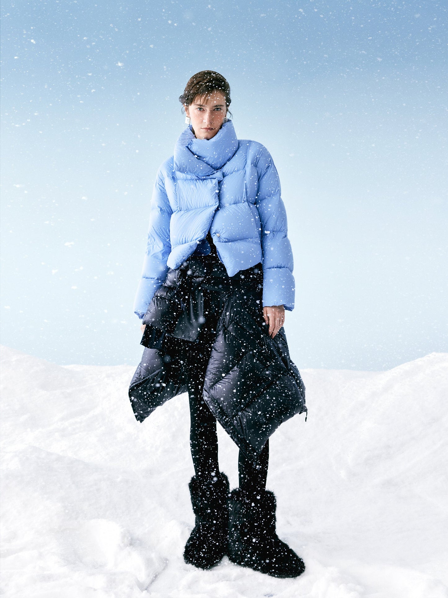 Windproof Lightweight Wide Lapel Goose Down Jacket