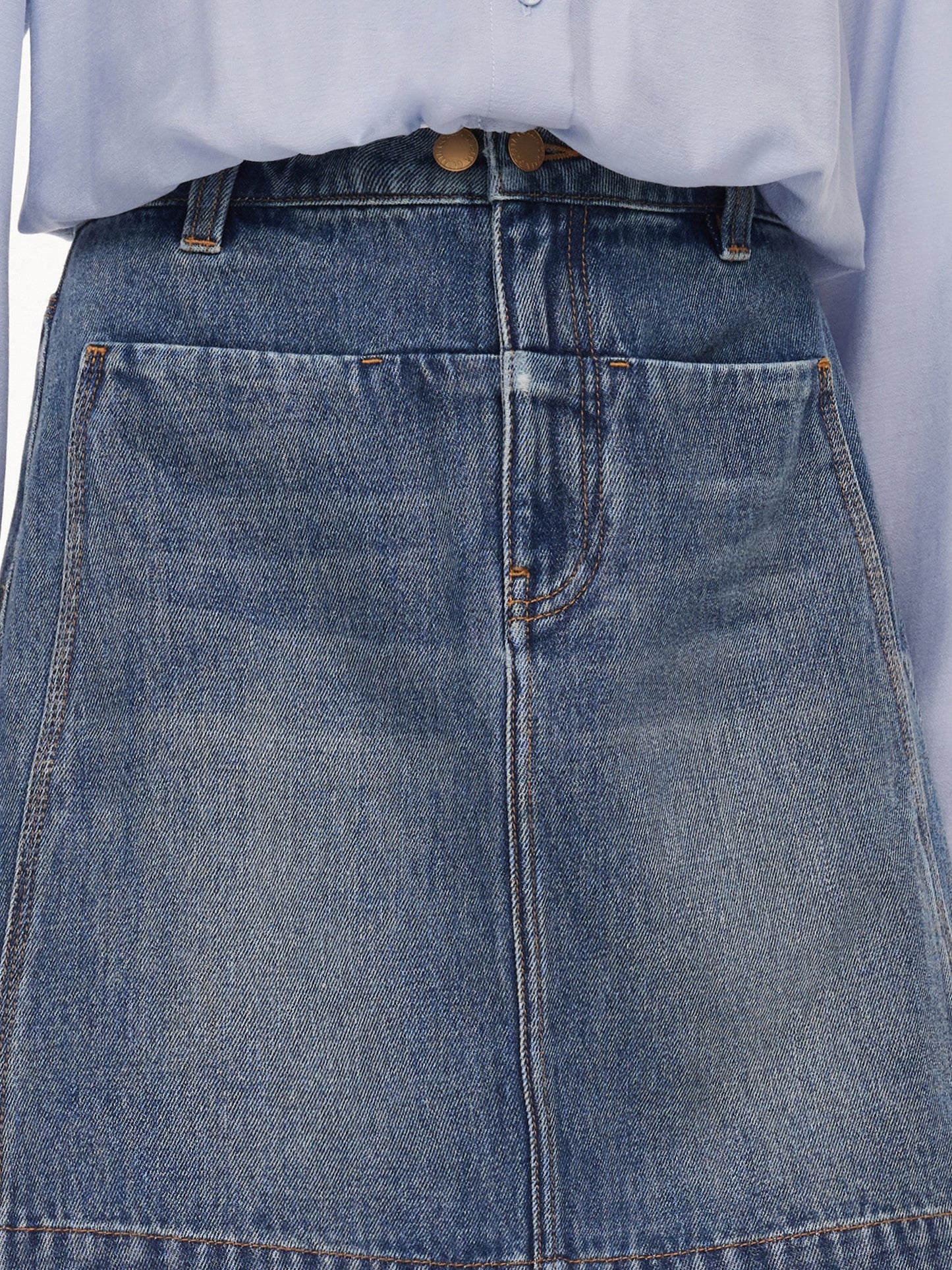 100% Cotton Denim Adjustable Waist Women Skirt