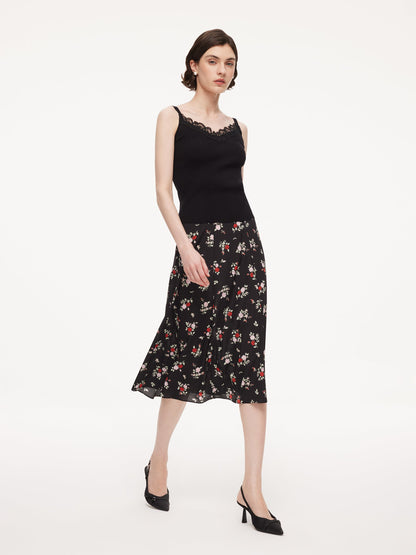 Triacetate Lyocell Blend Lace Trim Women Camisole