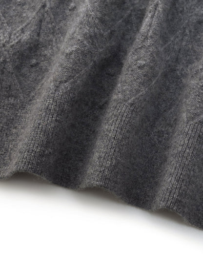 100% Cashmere Jacquard Women Cardigan