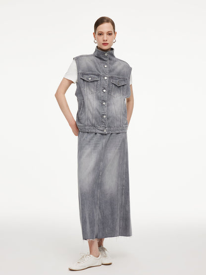 Lyocell Cotton Blend Denim Women Vest