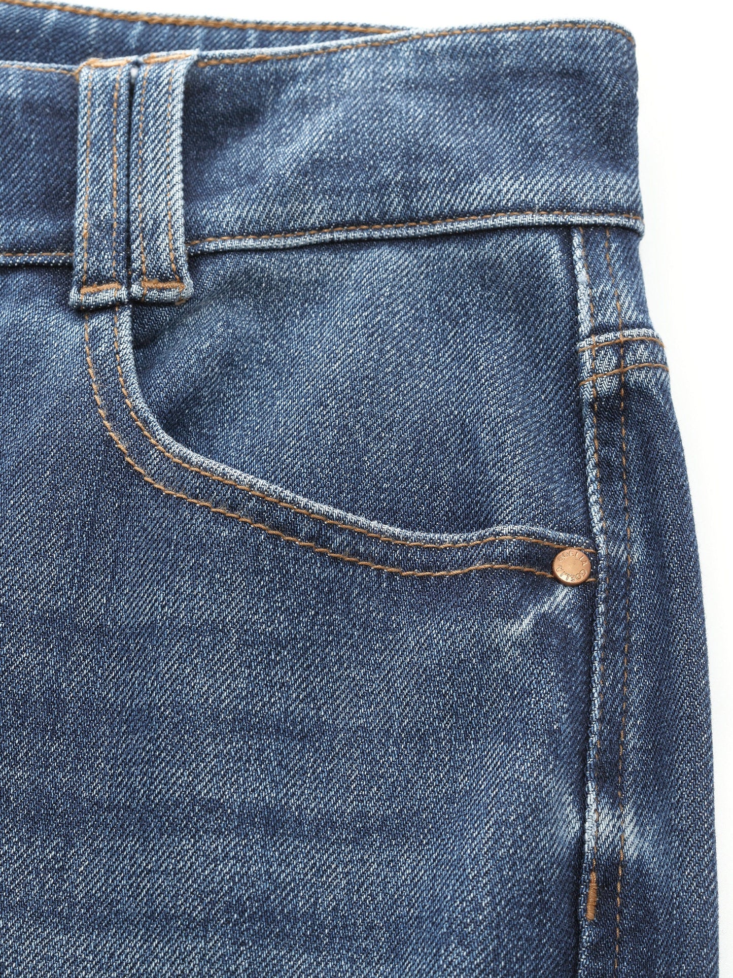 Lyocell Blend Denim Women Flared Palazzo Jeans With Belt