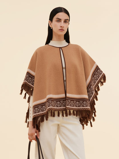 Loose Fringe Women Poncho Sweater