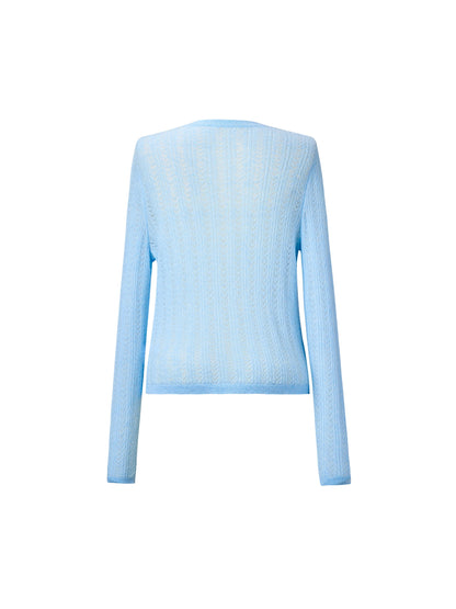 [Preview] Alpaca Wool Lyocell Blend Women Lightweight Cardigan