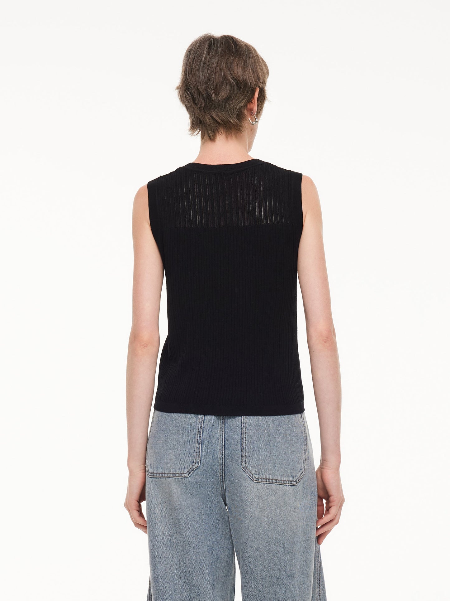 Lyocell Blend Rhinestone Women Knit Tank Top