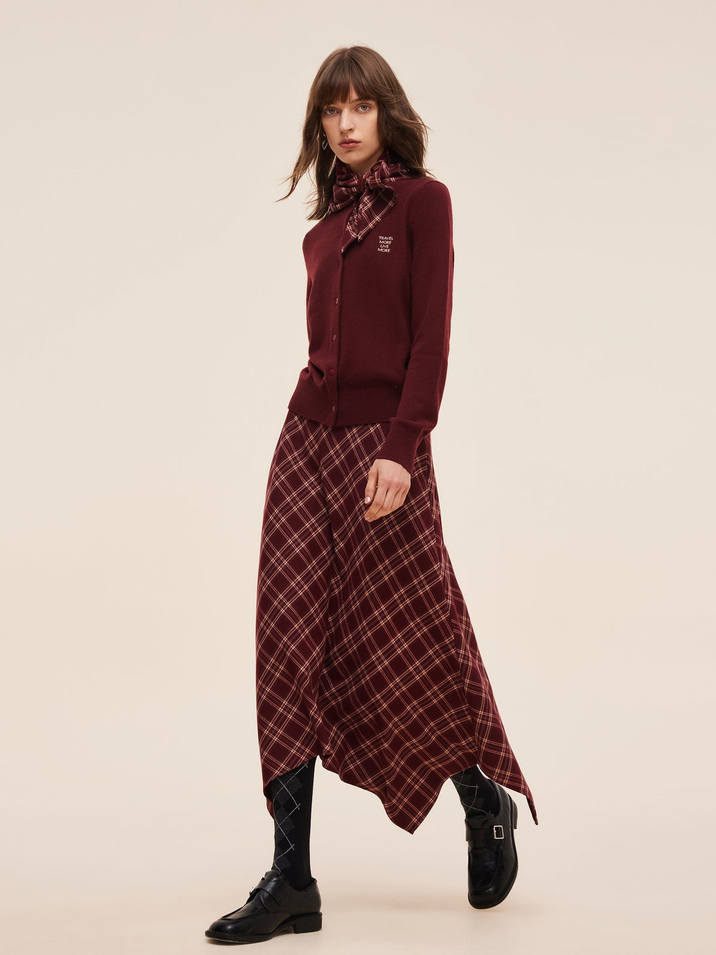 100% Wool Letter Embroidered Women Cardigan